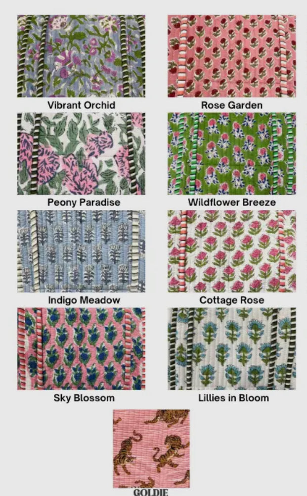 Quilted Block - Print Makeup Bag