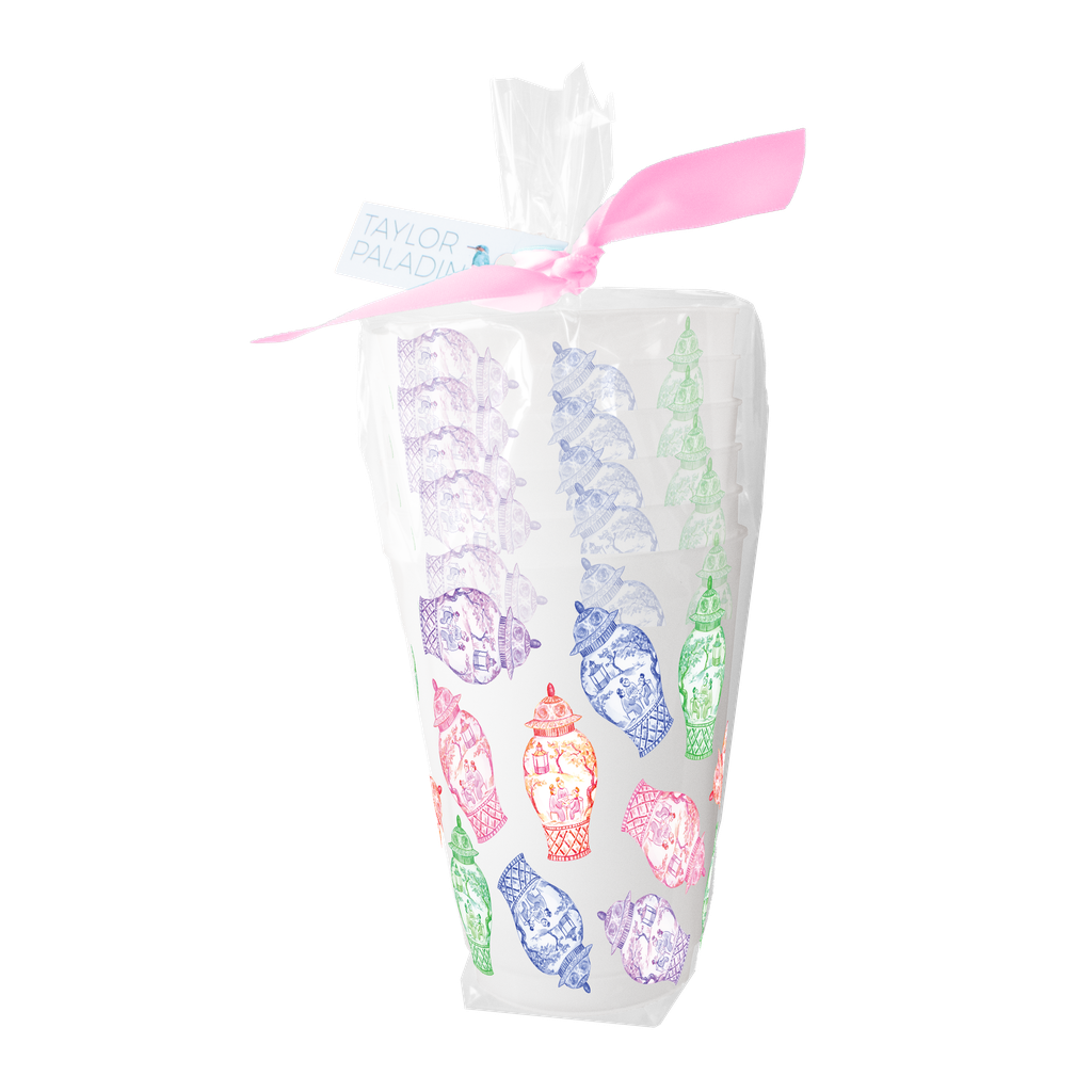 Colorful Ginger Jars Frosted Cup