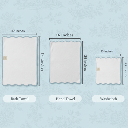 Luxury Scallop Piping Bath Towel Sets (6-Piece)