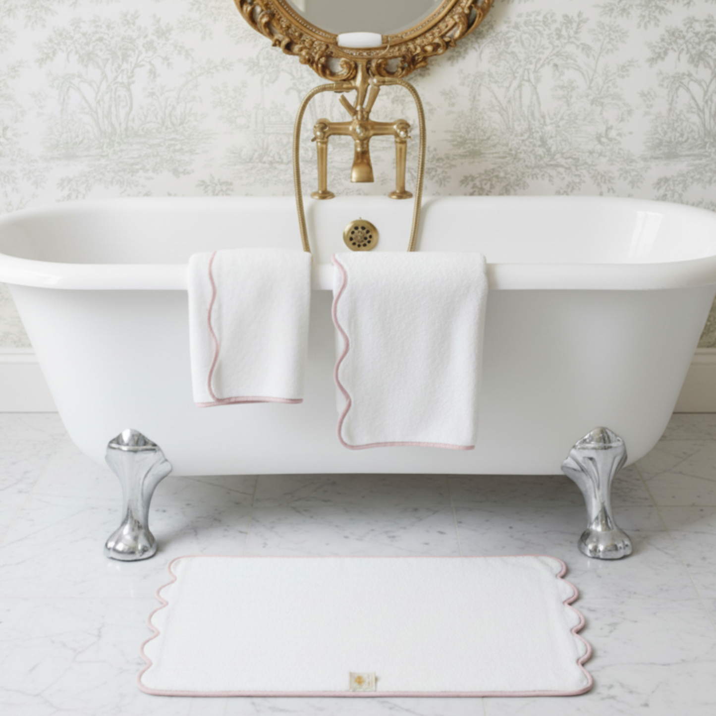 Luxury Scallop Piping Bath Towel Sets (6-Piece)