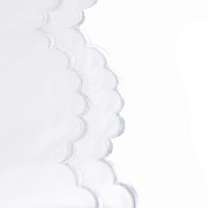 Double Scallop Embroidered Cotton Percale Sheet Set