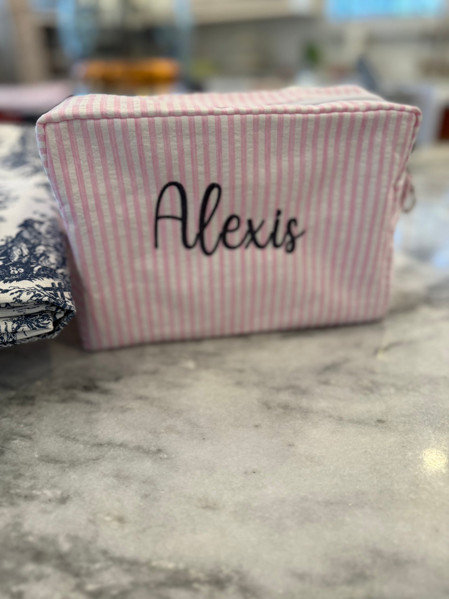 Seersucker Makeup Bags