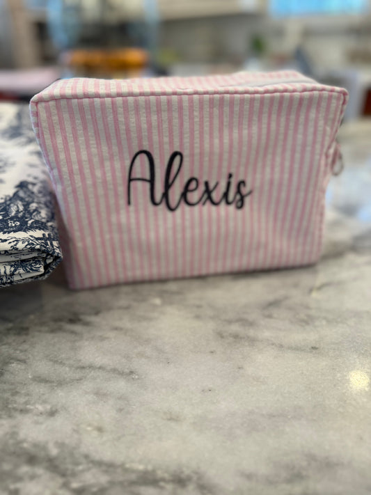 Seersucker Makeup Bags