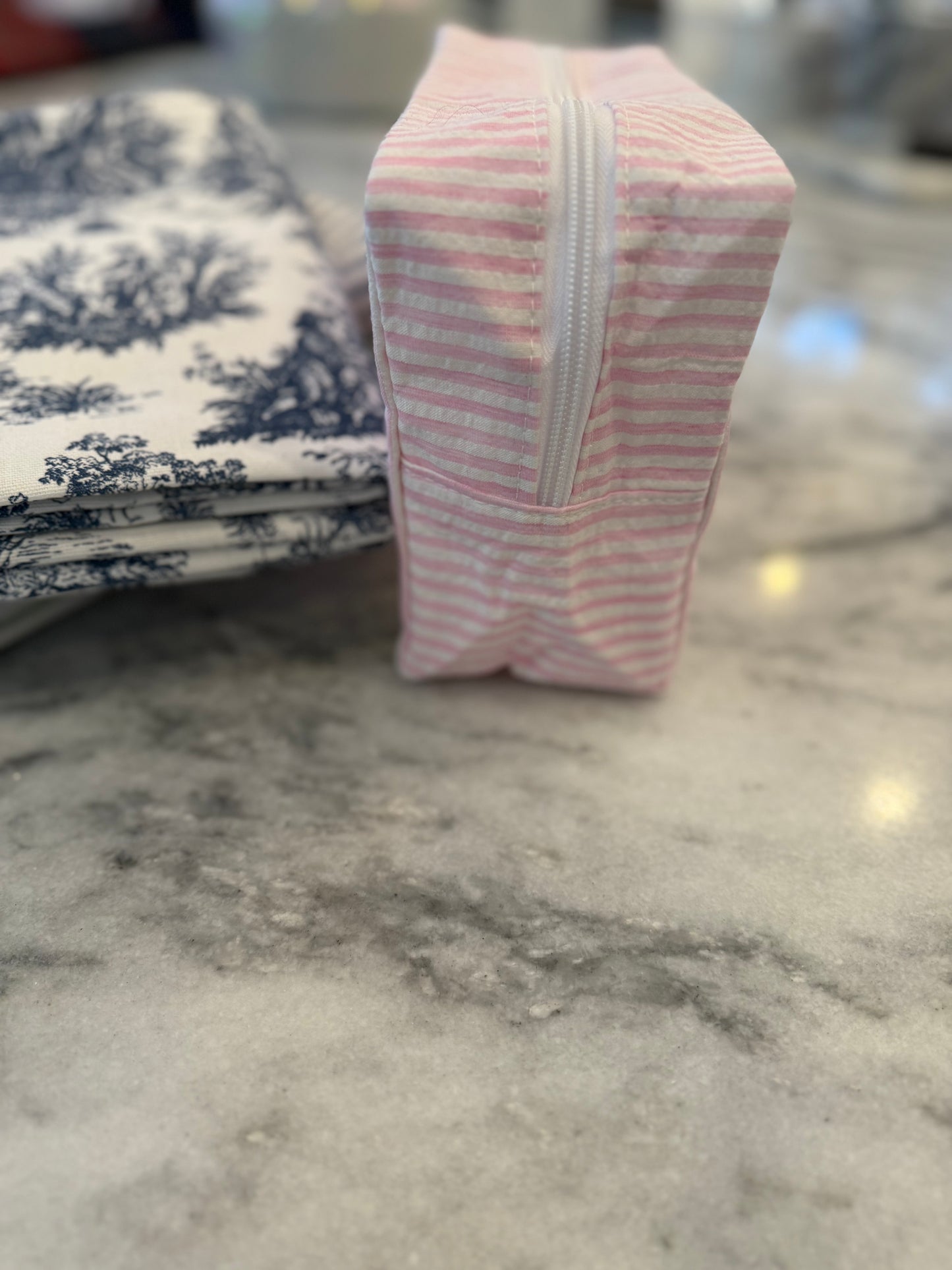 Seersucker Makeup Bags