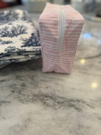 Seersucker Makeup Bags