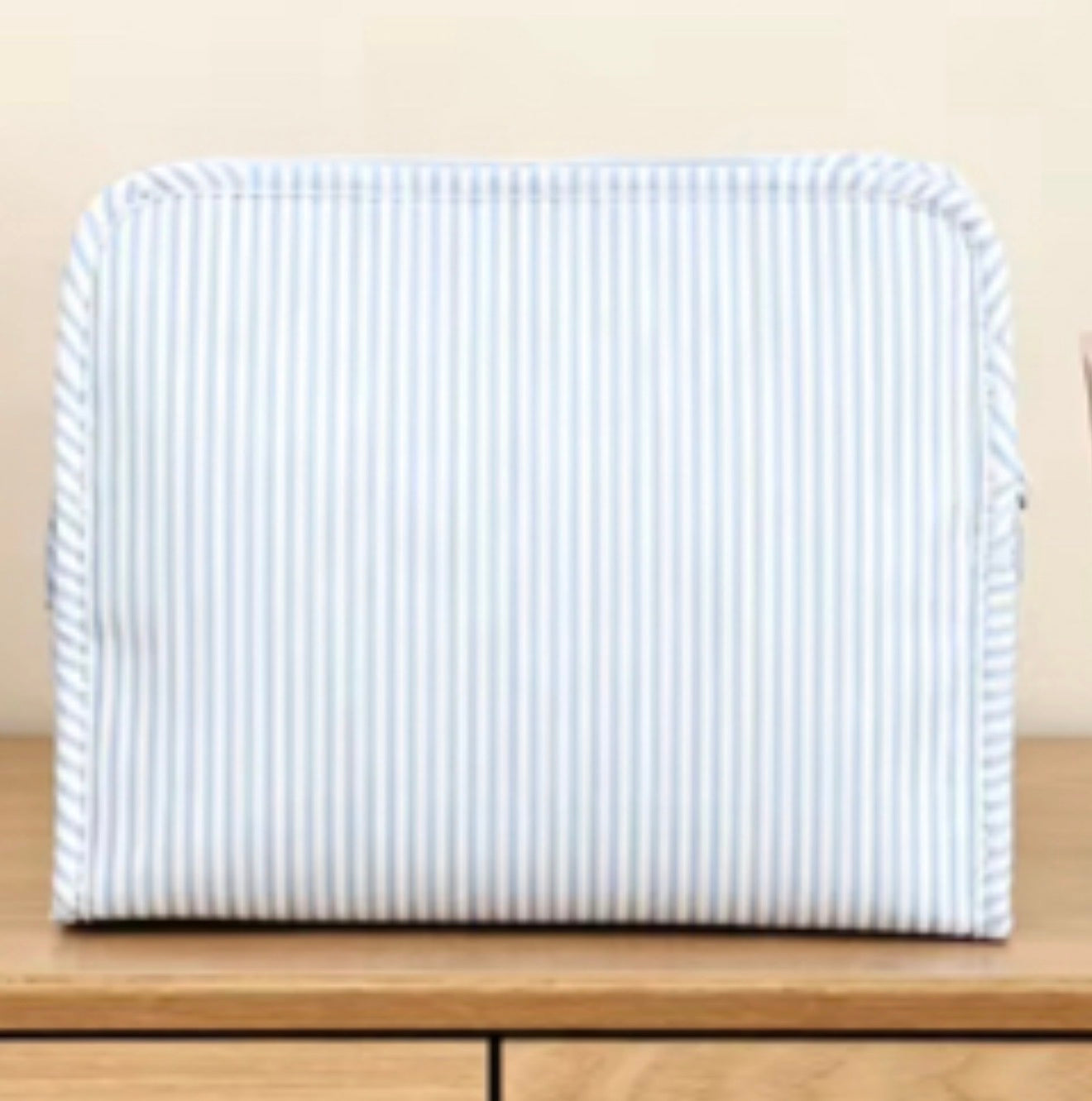 COMING SOON - PRE-ORDER - Pink Pinstripe Wipeable Cosmetic Bag | Water-Resistant Travel Makeup Pouch