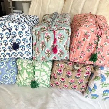 Quilted Block - Print Makeup Bag