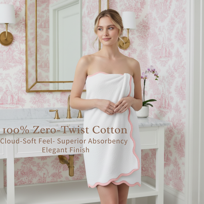 Luxury Scallop Piping Bath Towel Sets (6-Piece)