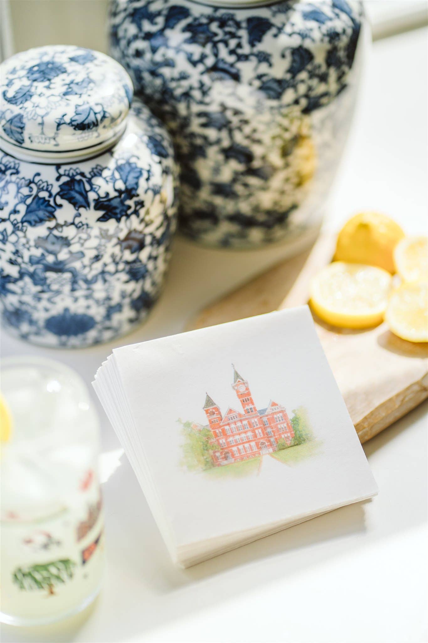 SALE Auburn Samford Hall watercolor napkin pack