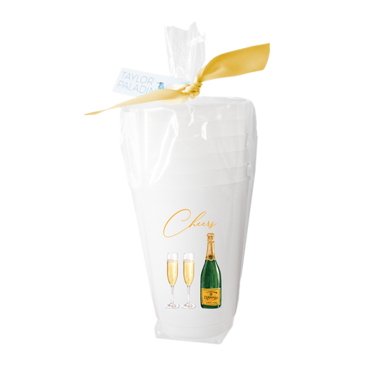 Cheers Champagne Bottle Frosted Cup